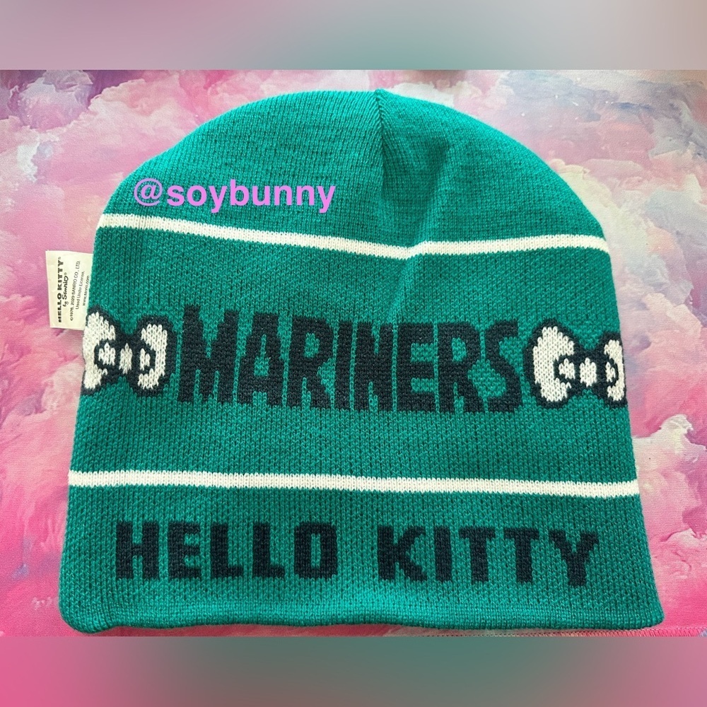 Limited Edition Sanrio Hello Kitty Knit Seattle Mariners Hat (NWOT; Blue) - Picture 5 of 5